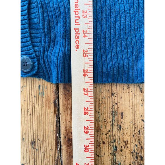 Simply Vera Vera Wang Women’s Teal Ribbed Cardigan Sweater M Button-Front Cotton - Picture 8 of 8